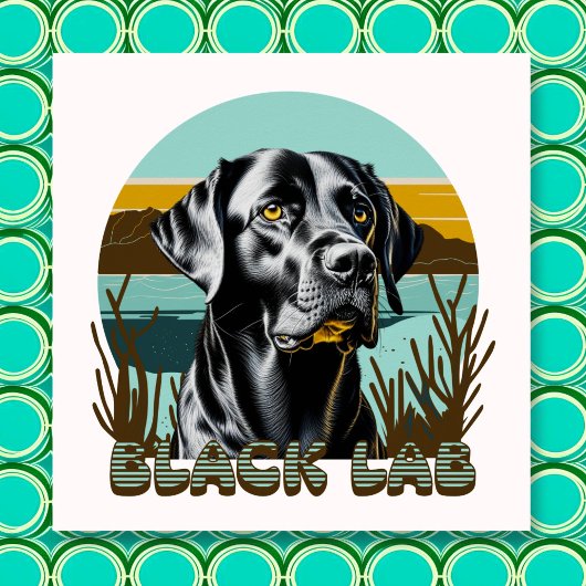 Schwarzer Labrador Vintager Text Poster