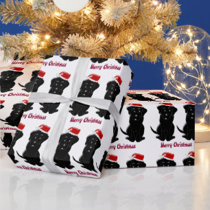 Schwarzer Labrador Weihnachten Geschenkpapier