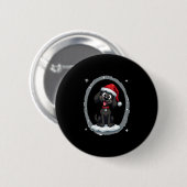 Schwarzer Labrador Weihnachten Santa Hut Xmas Pyja Button (Vorne & Hinten)