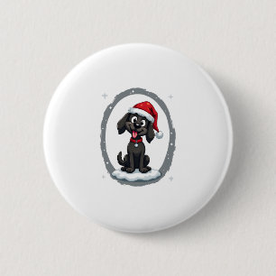 Schwarzer Labrador Weihnachten Santa Hut Xmas Pyja Button