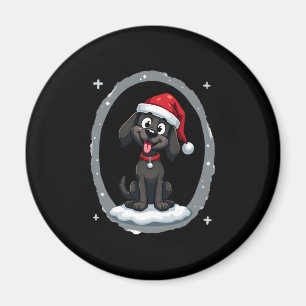 Schwarzer Labrador Weihnachten Santa Hut Xmas Pyja Magnet
