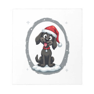 Schwarzer Labrador Weihnachten Santa Hut Xmas Pyja Notizblock