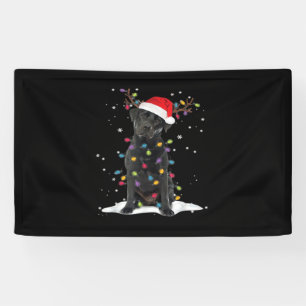 Schwarzer Labrador Weihnachts Hund Weihnachtsbaum Banner