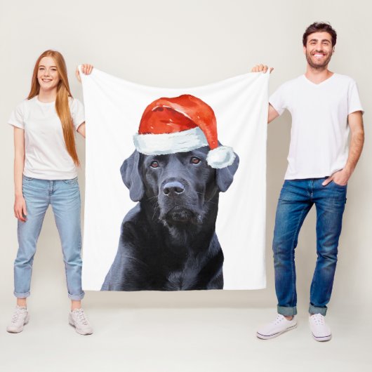Schwarzer Labrador Weihnachtshund Fleecedecke (Beispiel)