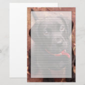 Schwarzer Labrador-Welpe Briefpapier (Vorne/Hinten)