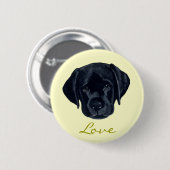 Schwarzer Labrador-Welpe Button (Vorne & Hinten)