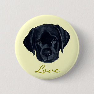 Schwarzer Labrador-Welpe Button