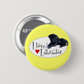Schwarzer Labrador-Welpe Button (Vorne & Hinten)