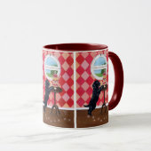 Schwarzer Labrador-Welpe mit kleinen Kuchen Tasse (VorderseiteRechts)