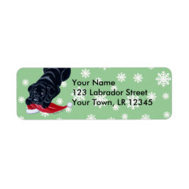 Schwarzer Labrador Welpe mit Weihnachtsmannmütze W