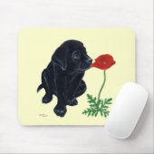 Schwarzer Labrador-Welpe Mousepad (Mit Mouse)