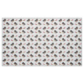 Schwarzer Labrador-Welpen-Blumen-Korb-Cartoon Stoff (Fat Quarter (45,7 x 55,9 cm))