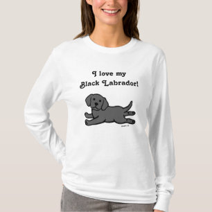 Schwarzer Labrador-Welpen-Cartoon T-Shirt