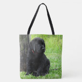 Schwarzer Labrador Welpenhund Tasche (Vorderseite)