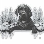 Schwarzer Labrador-Welpenstift Aufkleber (Vorderseite)