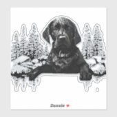 Schwarzer Labrador-Welpenstift Aufkleber (Blatt)