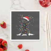 Schwarzer Labrador Xmas Hund Weihnachtsbaum Licht Serviette (Beispiel)