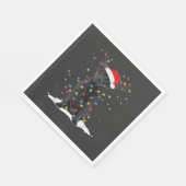 Schwarzer Labrador Xmas Hund Weihnachtsbaum Licht Serviette (Ecke)