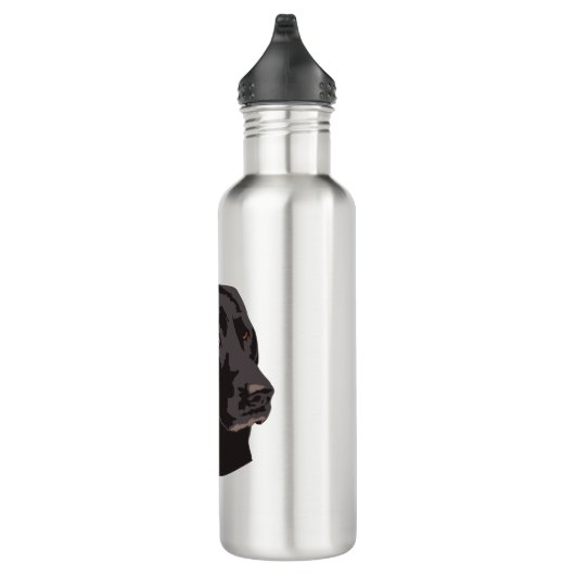Schwarzer Labradorhund Edelstahlflasche (Rechts)