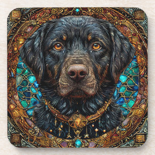 Schwarzer Labradorhund Getränkeuntersetzer