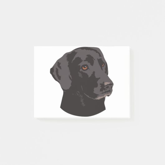 Schwarzer Labradorhund Post-it Klebezettel (Vorderseite)