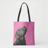 Schwarzer Labradorpersonalisierter Querleichensack Tasche (Vorderseite)