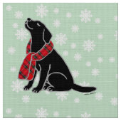 Schwarzer Labradortartan-Schal 2 Stoff (Nahaufnahme)