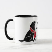 Schwarzer Labradortartan-Schal 2 Tasse (Links)