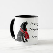 Schwarzer Labradortartan-Schal 2 Tasse (Vorderseite Links)