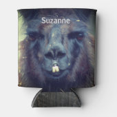 Schwarzer Lama Face Face Farm Animal Personalisier Dosenkühler (Vorderseite)