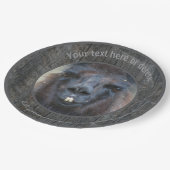 Schwarzer Lama-Gewächshaus Personalisiertes Party Pappteller (Schrägansicht)