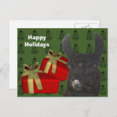 Schwarzer Lama-Vieh-Weihnachtsfeiertag Feiertagspostkarte (Vorne/Hinten)