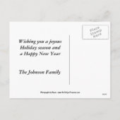 Schwarzer Lama-Vieh-Weihnachtsfeiertag Feiertagspostkarte (Rückseite)