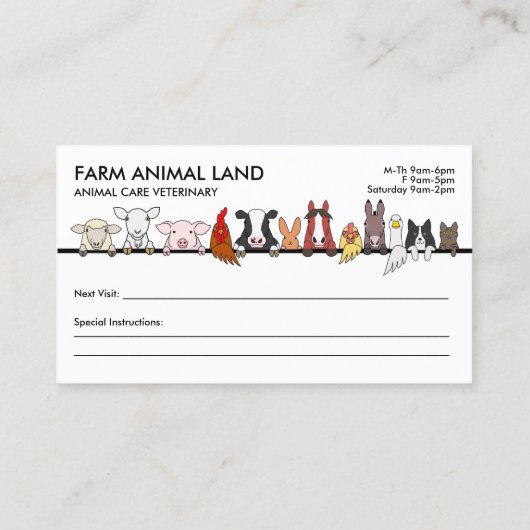 Schwarzer Landsmann - Tierernennung Besuch Veterin Visitenkarte (Rückseite)