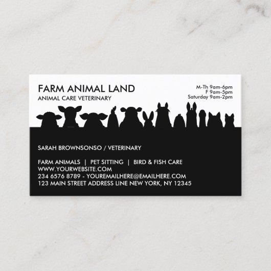 Schwarzer Landsmann - Tierernennung Besuch Veterin Visitenkarte (Vorderseite)