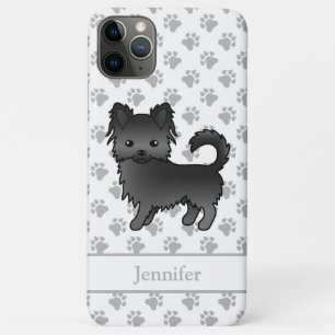 Schwarzer langer Mantel Chihuahua Cartoon Hund & N Case-Mate iPhone Hülle