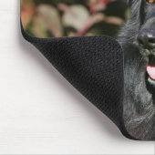 Schwarzer langhaariger Schäferhund Mousepad (Ecke)