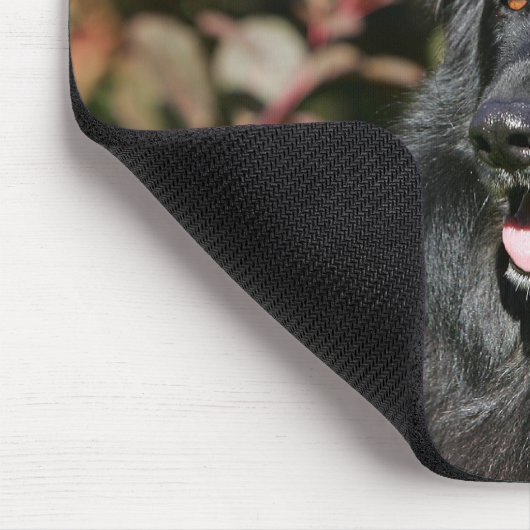 Schwarzer langhaariger Schäferhund Mousepad (Ecke)