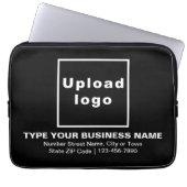 Schwarzer Laptop-Sieb mit Markenbezeichnung Laptopschutzhülle (Vorderseite)