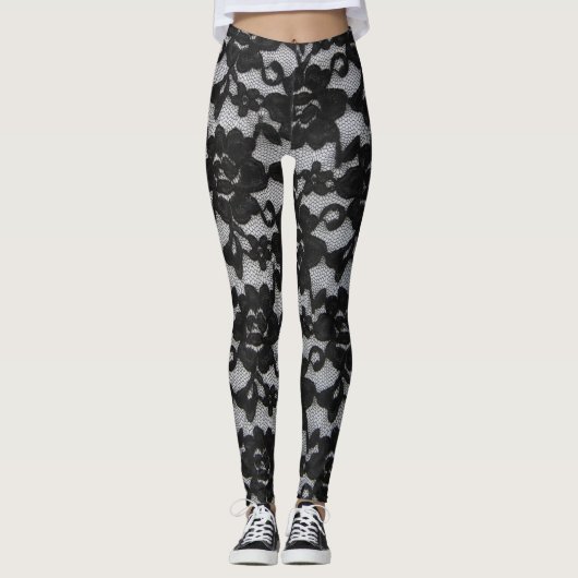 Schwarzer Lauf Leggings (Vorderseite)