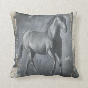 Schwarzer laufender Stallion Kissen