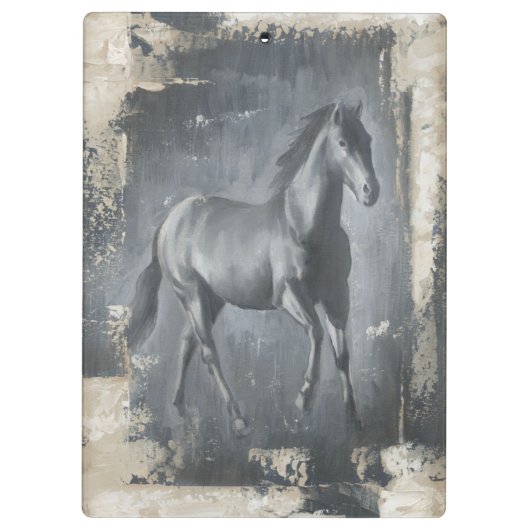 Schwarzer laufender Stallion Klemmbrett (Rückseite)