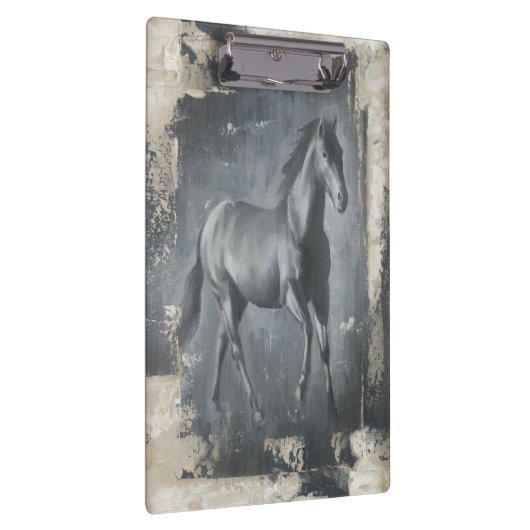 Schwarzer laufender Stallion Klemmbrett (Rechts)