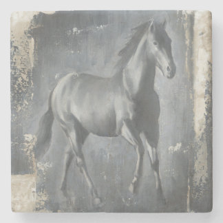 Schwarzer laufender Stallion Steinuntersetzer