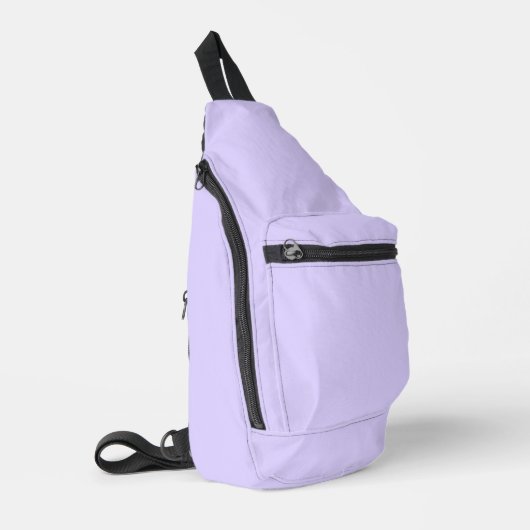 Schwarzer Lavendel mit fester Farbe Crossbody Bag (Linke Seite)