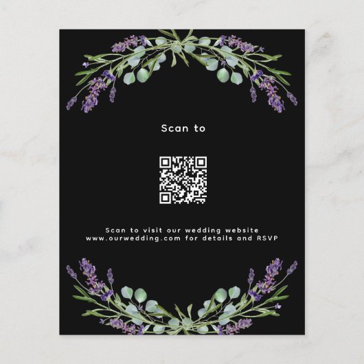 Schwarzer Lavendel QR UAWG Budget Einladung zur Ho (Rückseite)