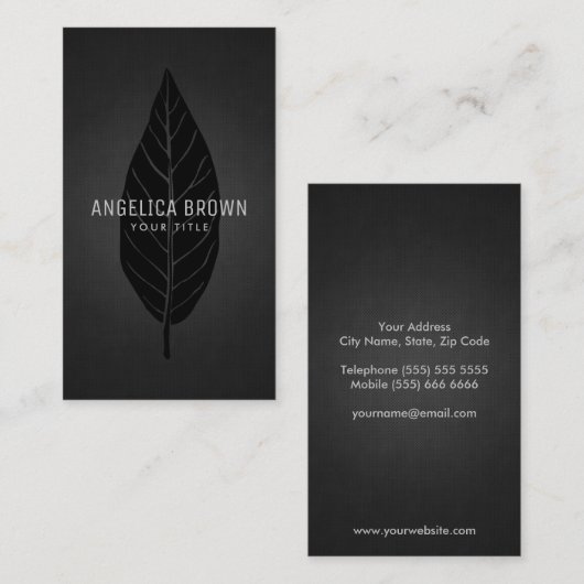 Schwarzer Leaf Visitenkarte (Vorne/Hinten)