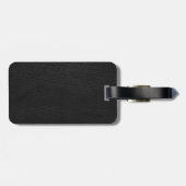 Schwarzer Leather-Look Gepäckanhänger (Rückseite horizontal)