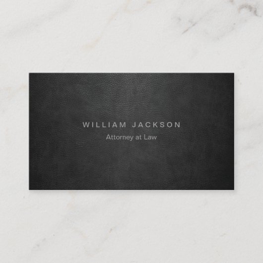 Schwarzer Leather-Look Visitenkarte (Vorderseite)