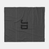 Schwarzer Leder Textur Grauer Text Fleecedecke (Vorderseite (Horizontal))